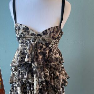 Animal Print Ruffle Dress